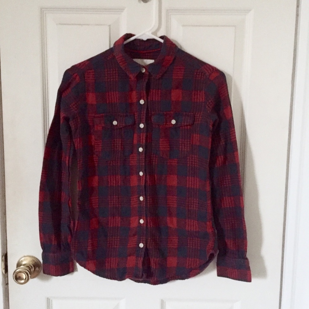 Red and Navy Flannel Shirt